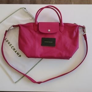 Longchamp Le Pliage Cuir Small Pink Crossbody